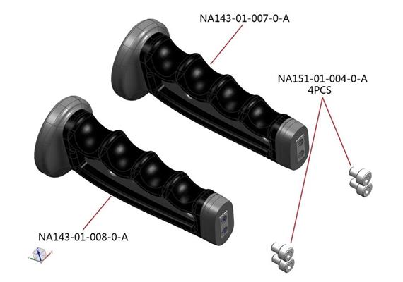 Nauticam Paar MIL/Kompakt-Gehäusegriffe mit Schrauben