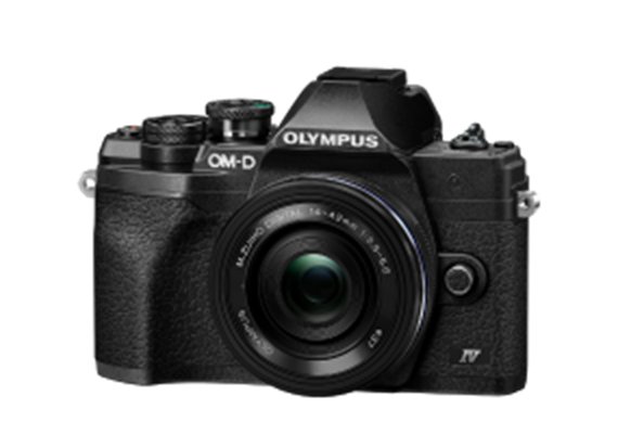 Olympus OM-D Kamera E-M10 Mark IV Pancake Zoom Kit 14-42 (schwarz/schwarz)