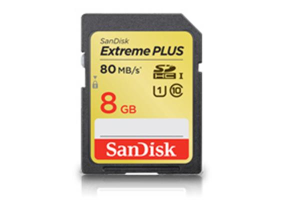 SanDisk Speicherkarte Extreme PLUS SDHC UHS-I, 8GB