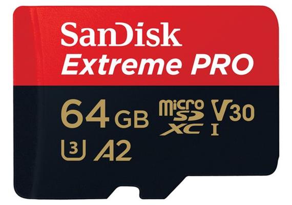 SanDisk Speicherkarte ExtremePro microSD 200MB/s, 64GB (mit SD Adapter)