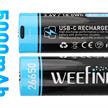 Weefine 26650 Li-Ion-Akku (5000 mAh) mit USB-C-Ladeanschluss | Bild 2