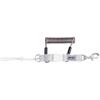 AOI Spring Coiled Lanyard with Quick Release Buckle and Swivel Eye Bolt Snap (white)