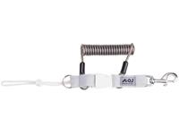 AOI Spring Coiled Lanyard with Quick Release Buckle and Swivel Eye Bolt Snap (white)
