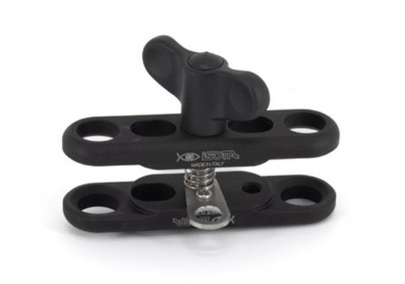 Isotta Clamp Large for ball joints / float arms of 70mm diameter with Lanyard-Mount