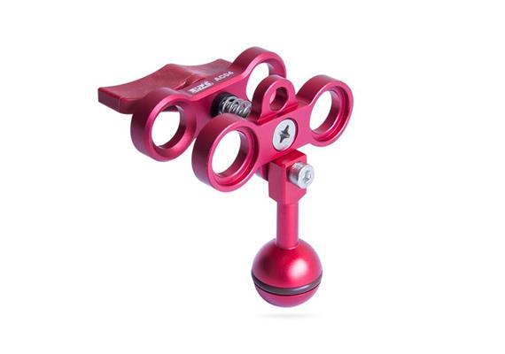 Scubalamp SUPE Butterfly Clamp with 1" ball, Aluminium (Switch ABS Plastic) - red