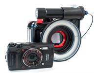 SET: Olympus TG-6 with housing PT-059, X-Adventurer ring flash, Inon macro lens UCL-165