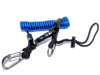 Spiral cord with stainless steel snap-spring - blue