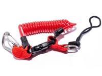 Spiral cord with stainless steel snap-spring - red