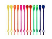 Ties (releasable cable ties), 12 pcs - rainbow