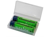 Weefine Battery 18650 Li-ion 3.6V 3000mAh High Rate (2 pcs incl. Storage Box)