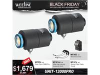 Weefine Set: Video Light Solar Flare 13000, Buoyancy Blocks, 8" Ball Arm