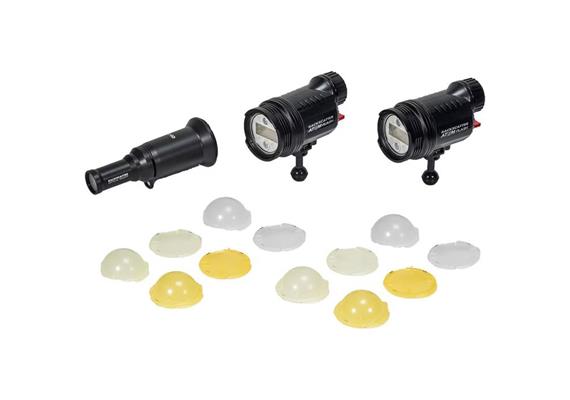 Backscatter Kit double AF-1 Atom flash avec Snoot et diffuseurs plats et dôme