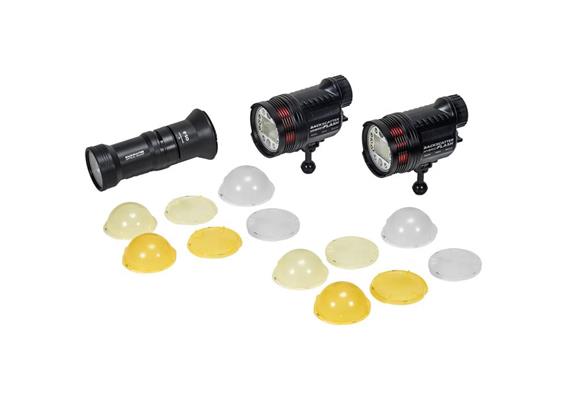 Backscatter Kit double flash hybride Backscatter avec Snoot et diffuseurs plats et dôme