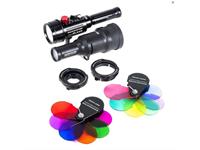 Backscatter Mini Flash MF-3 Strobe sous-marin, OS-1 Snoot et ensemble de filtres de couler