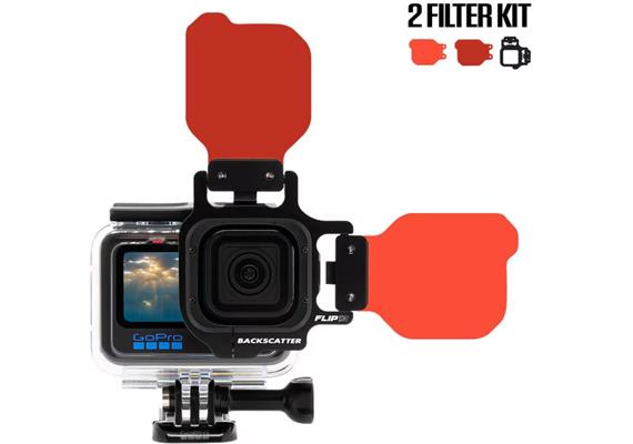 FLIP13 Two Filter Kit with DIVE & DEEP Filters for GoPro HERO 5,6, 7, 8, 9, 10, 11, 12, 13
