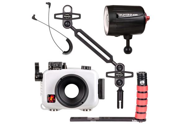 Ikelite Caisson étanche pour OM System Tough TG-7 / TG-6 et kit Ecko Strobe Deluxe