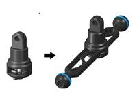 Nauticam Light mounting stem for fastening on Nauticam 125-400mm arms