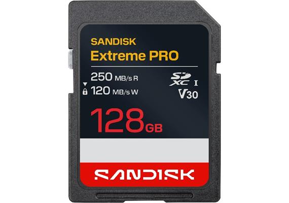 SanDisk Carte mémoire Extreme PRO 250MB/s SDXC, 128GB