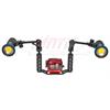 SET : Boîtier Isotta pour GoPro Hero12, 2 lampes X-Adventurer M8000, double poignée + bras
