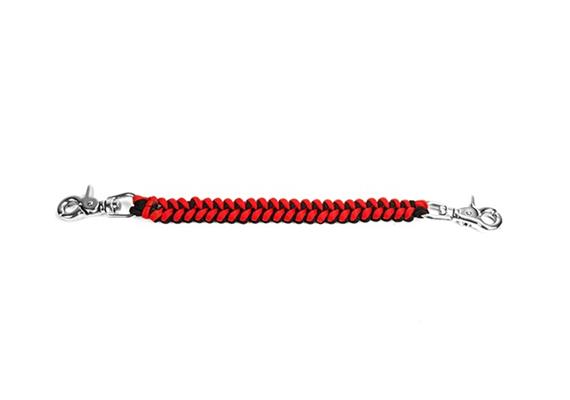 Isotta Maniglia di Brandeggio con moschettoni in acciaio inox (27cm lungo) - rosso/nero