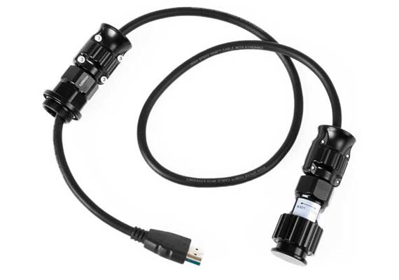 Nauticam HDMI (A-D) cable in 750mm length for connection from monitor hous to HDMI bulkh