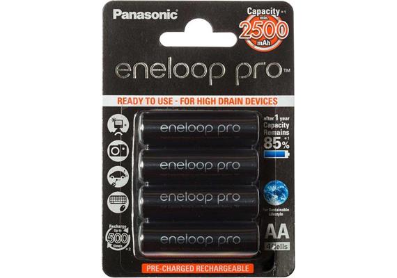 Panasonic Eneloop Pro batterie ricaricabili 2500mAh (set di 4)