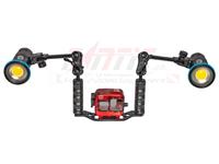 SET: Custodia Isotta per GoPro Hero9, 2 lampade X-Adventurer M8000, doppia presa + braccio