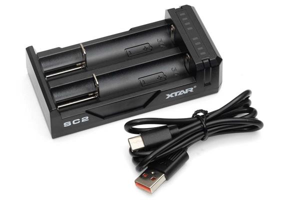 Xtar Doppel-Charger SC2 für Nitecore NL2153HP Akkus (mit USB-Anschluss)